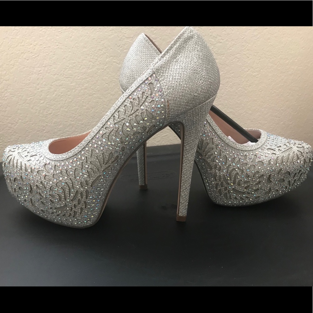 Silver Glitter High Heals Brand New